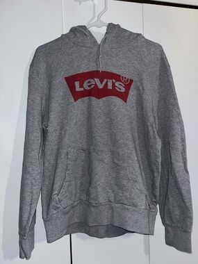 Levi's Gray Pullover Hoodie with Red Logo